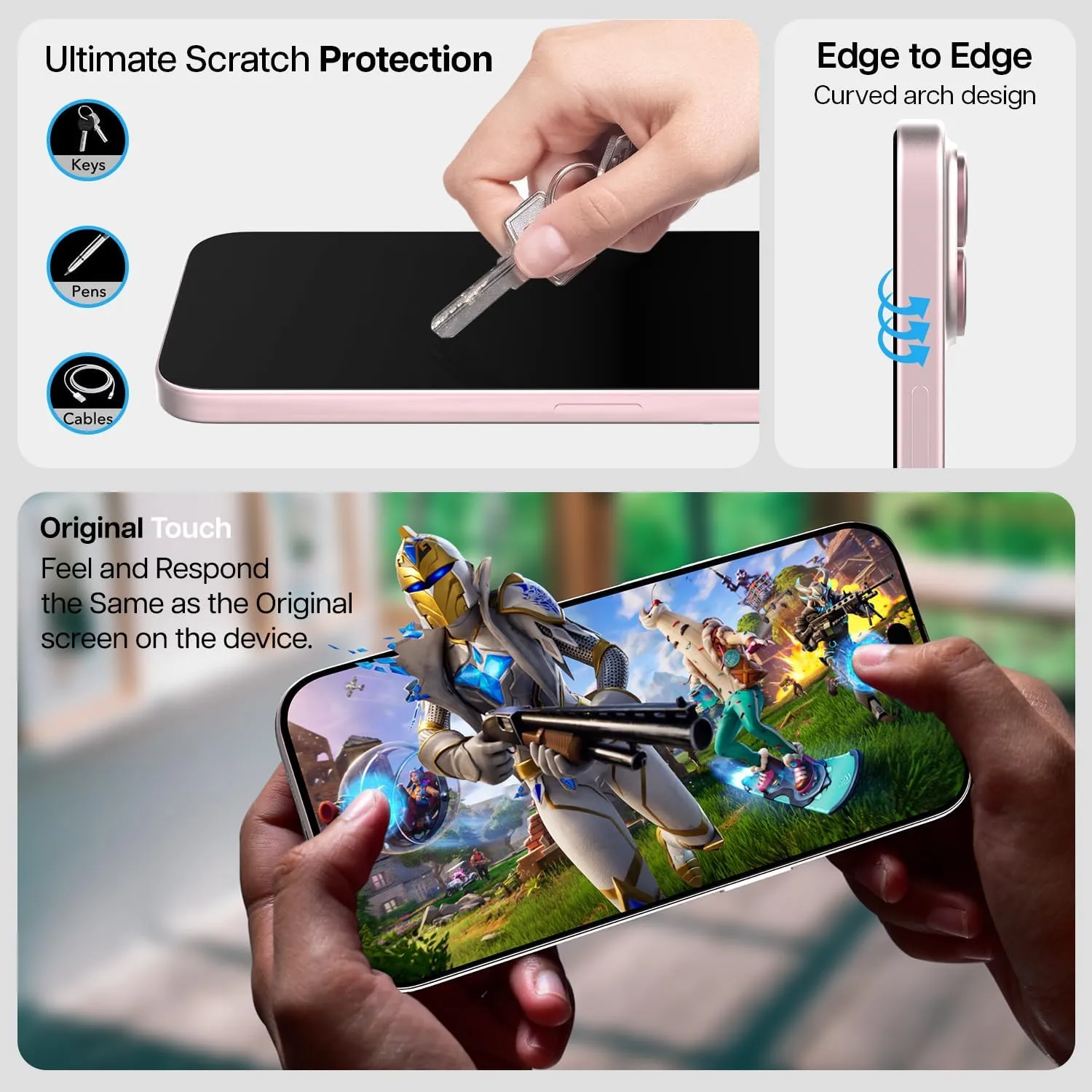iPhone 15 Plus Easy DO Tempered Glass Screen Protector Guard | GT Series- (2 Privacy TG   1 Black Lens Protector)